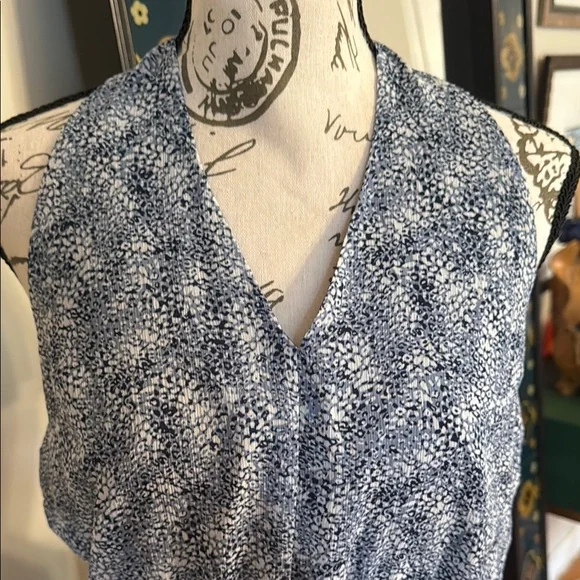 Banana Republic Blue and White Patterned Halter Dress - Picture 6 of 6